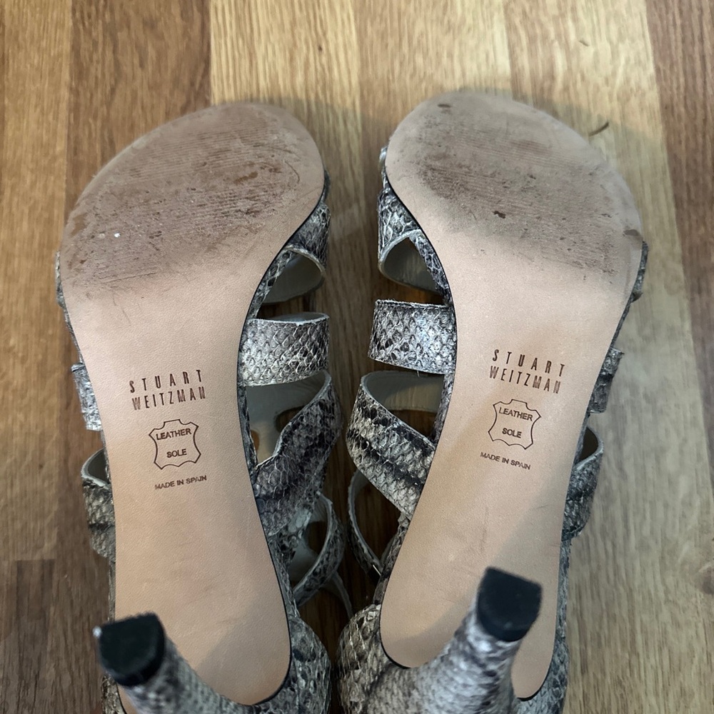 Stuart Weitzman Snakeprint Cut Out Booties Size 9… - image 6